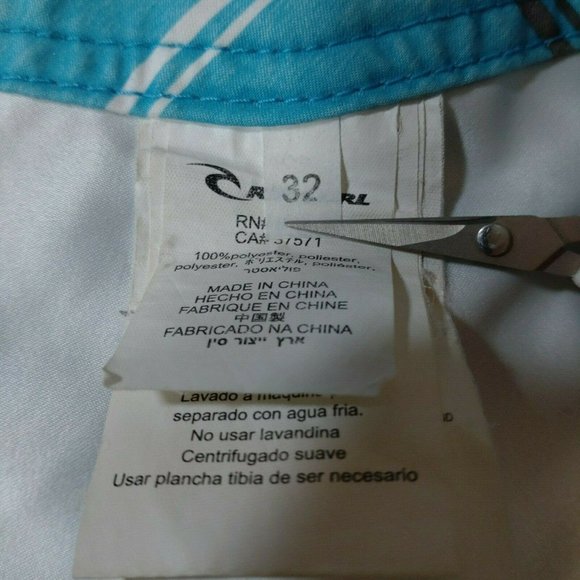 Rip Curl Blue White Chequered Board Shorts Size 32 - Picture 7 of 11
